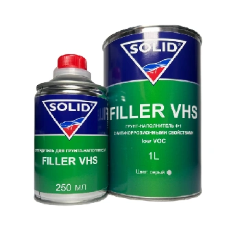 грунт акриловый solid cpg-02.003.1000.att filler vhs low voc 4:1 серый 1л с отвердителем