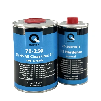 акриловый лак q-refinish q70-250 2k hs as clearcoat 2:1 с отвердителем в комплекте