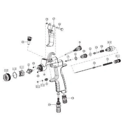 ручной пневматический миникраскораспылитель onetech nt-400g, бачок 150 мл, голова 12g, сопло 1,2 мм
