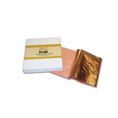поталь в листах borma imitation bronze leaf цвет медь 14 х 14 см 25 шт.