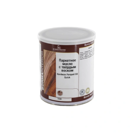 масло паркетное самогрунтующиеся borma hardwax parquet oil quick 1030 цвет прозрачный 1 л
