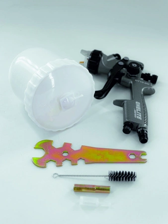 краскопульт пневматический onetech onelite nt10 -dg-20/ lvmp с дюзой 2,0 мм с бачком