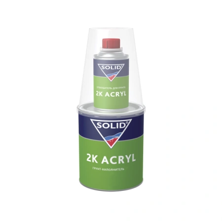 грунт акриловый solid 2k acryl серый, с отвердителем, 960 мл