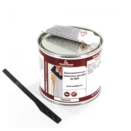 шпаклевка 2k borma hozmasse k2 mdf 1960ne-6t цвет 60 черный 750 мл комплект