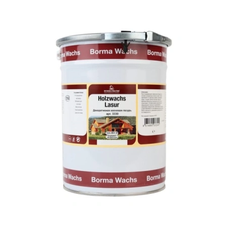 лазурь для дерева восковая borma holzwachs lasur цвет 50 белый 5 л