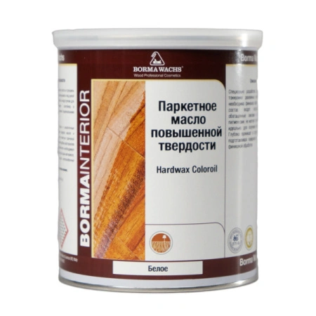 масло паркетное повышенной твердости borma hardwax coloroil цвет белый 1 л