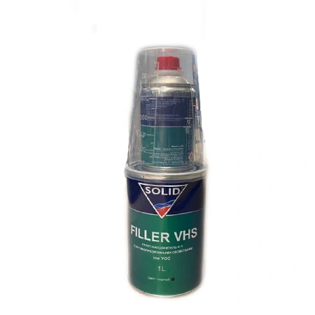 грунт акриловый solid filler vhs low voc 4:1 черный, с отвердителем по 1,25 л