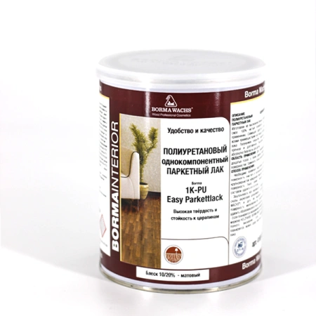 лак паркетный пу borma easy easy parkettlack цвет прозрачный 10% блеска 1 л