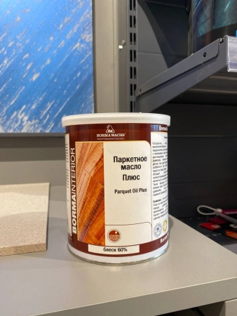 масло глянцевое для паркета borma parquet oil plus цвет прозрачный 60% блеска 1 л