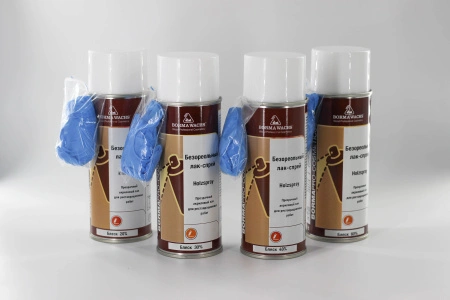 лак-спрей акриловый безореольный borma holzspray acrilic цвет прозрачный блеск 40% 400 мл комплект