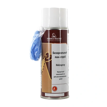 лак-спрей акриловый безореольный borma holzspray acrilic цвет прозрачный блеск 30% 400 мл комплект