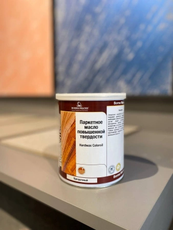 масло паркетное повышенной твердости borma hardwax coloroil цвет прозрачный 1 л