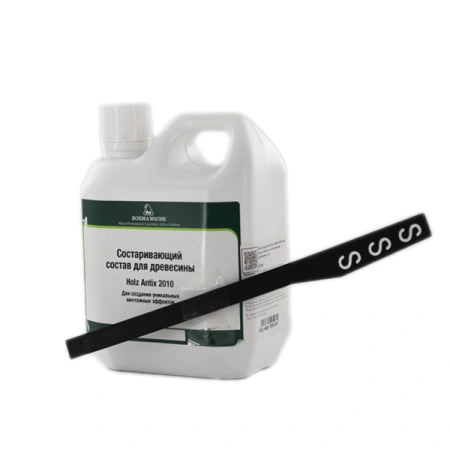 средство borma holz antix 2010 для искусственного состаривания древесины 1 л в комплекте