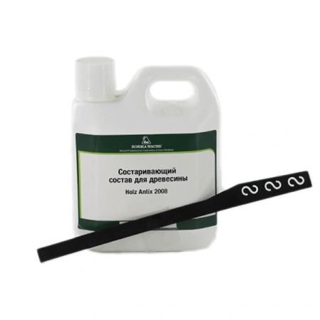 средство borma holz antix 2008 для искусственного состаривания древесины 1 л в комплекте