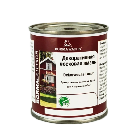 лазурь декоративная восковая borma dekorwachs lasur цвет 136 зеленая сосна 125 мл