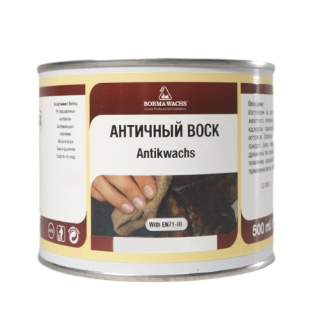 воск для дерева borma antikwachs цвет 52 темный дуб 500 мл