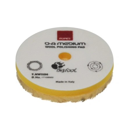 круг полировальный rupes 9.nw80m  из натуральной шерсти 80 мм цвет желтый средний