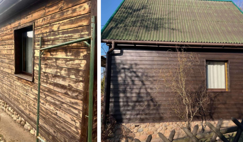 реставрация фасада деревянного дома: почему «дышащая» лазурь лучше толстослойных покрытий