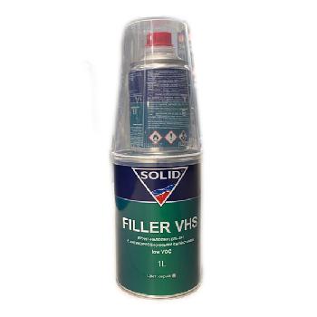 грунт акриловый solid filler vhs low voc 4:1 серый, с отвердителем по 1,25 л