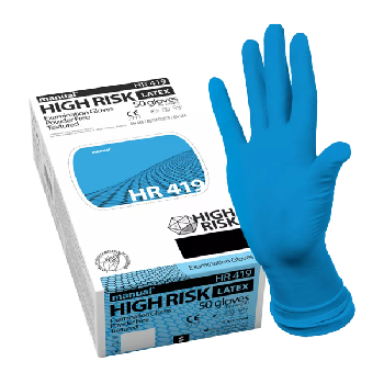 перчатки латексные с валиком high risk hr419 размер l 25 пар