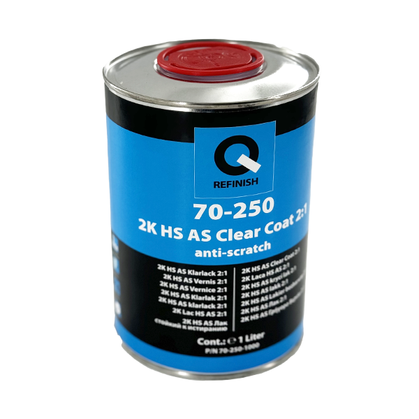 акриловый лак q-refinish q70-250 2k hs as clearcoat 2:1 с отвердителем в комплекте