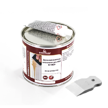 шпаклевка двухкомпонентная borma hozmasse k2 1960ns-6t цвет 63 темный орех 750 мл комплект