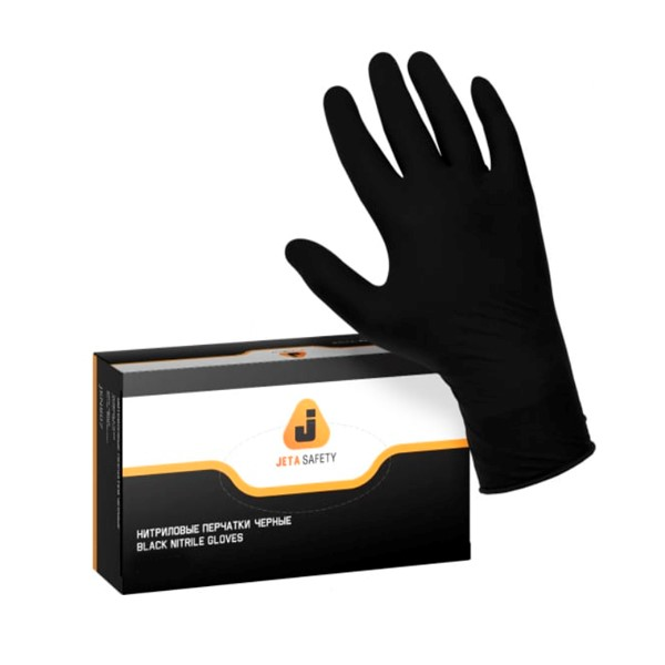 перчатки нитриловые jeta safety jsn908 цвет черный размер l