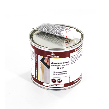 шпаклевка двухкомпонентная borma hozmasse k2 mdf цвет черный 750 мл