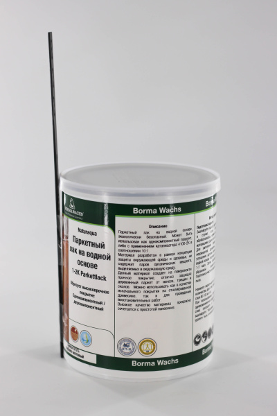 лак для паркета borma 1-2k naturaqua parkettlack цвет прозрачный, 5% блеска 1 л в комплекте