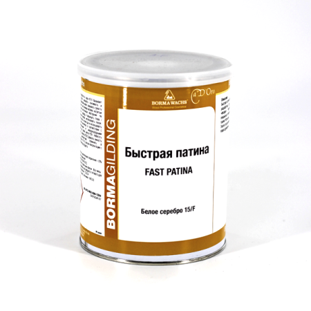 патина для дерева borma fast patina цвет 15f белое серебро 1 л