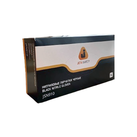 перчатки нитриловые одноразовые jetapro размер xl, черный, 100шт/упак