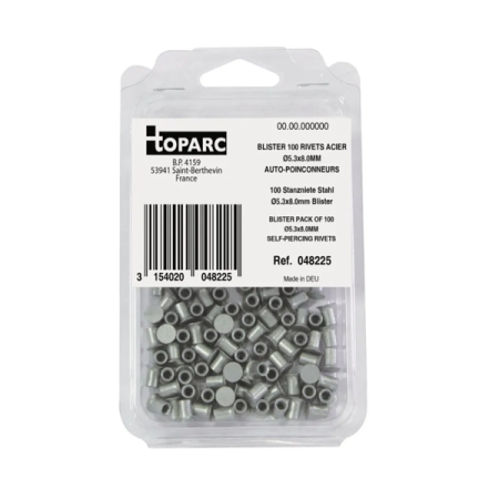 заклепки стальные без резьбы gys 048225 5,3 x 8,0 мм в наборе 100 шт.