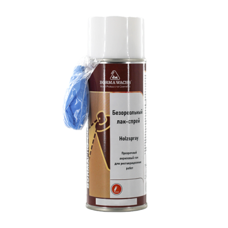 лак-спрей акриловый безореольный borma holzspray acrilic цвет прозрачный блеск 10% 400 мл комплект