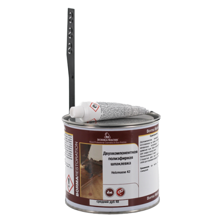 шпатлевка 2k borma hozmasse k2 цвет 48 средний дуб 750 мл комплект