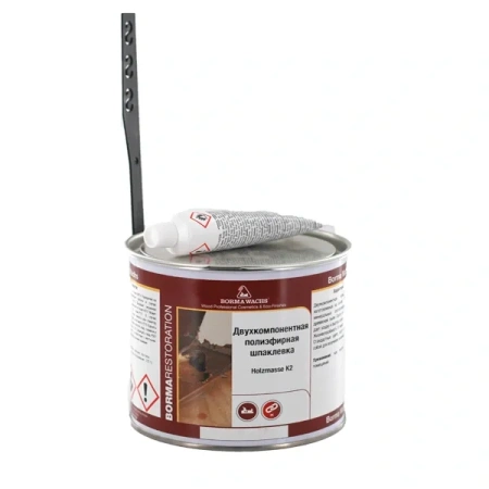 шпатлевка 2к borma hozmasse 1650te k2 mdf цвет 17 тик 750 мл, компл