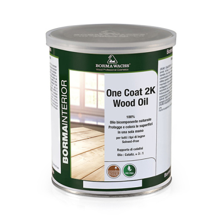 масло для деревянных поверхностей borma one coat wood oil 2k цвет прозрачный 1 л