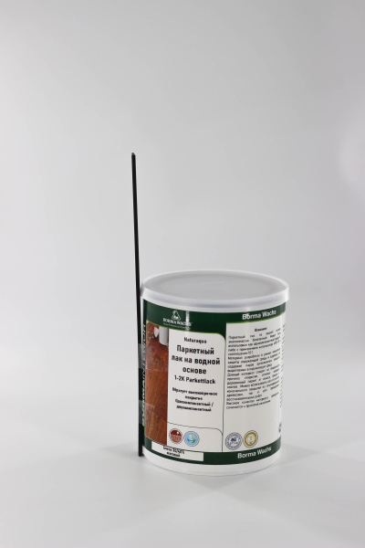лак для паркета borma 1-2k naturaqua parkettlack цвет прозрачный, 30% блеска 1 л в комплекте