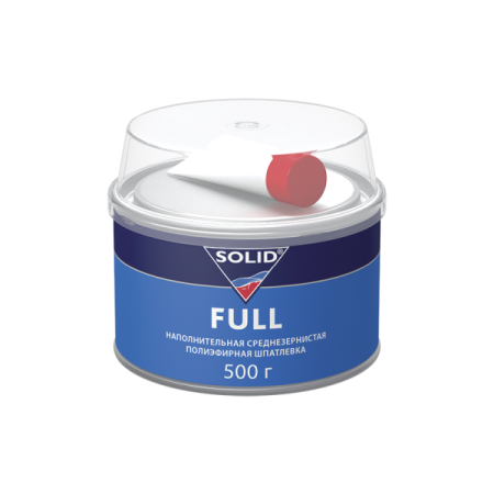 шпатлевка полиэфирная среднезерновая solid full с отвердителем 500 гр csx-01.018.500.xso