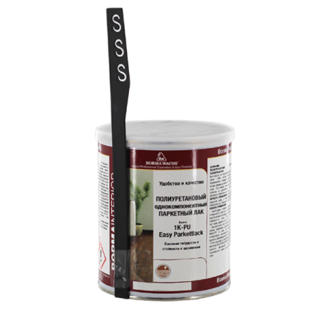лак паркетный 1к пу borma easy parkettlack цвет прозрачный, 30% блеска 1 л комплект