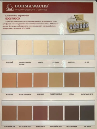 шпаклевка водоразбавимая borma ecostucco цвет 62 махагон 200 гр комплект