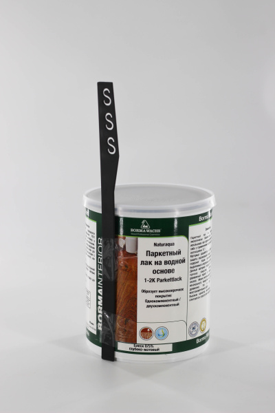 лак для паркета borma 1-2k naturaqua parkettlack цвет прозрачный, 5% блеска 1 л в комплекте