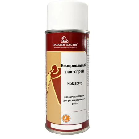 лак-спрей нц безореольный borma holzspray цвет прозрачный блеск 20% 400 мл