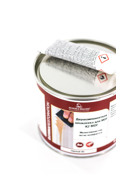 шпаклевка двухкомпонентная borma hozmasse k2 mdf цвет черный 750 мл