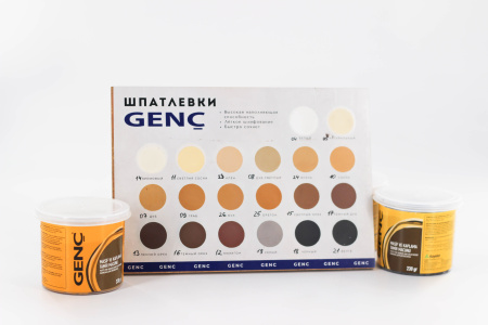 шпатлевка по дереву genc t43022 цвет груша 230 гр комплект