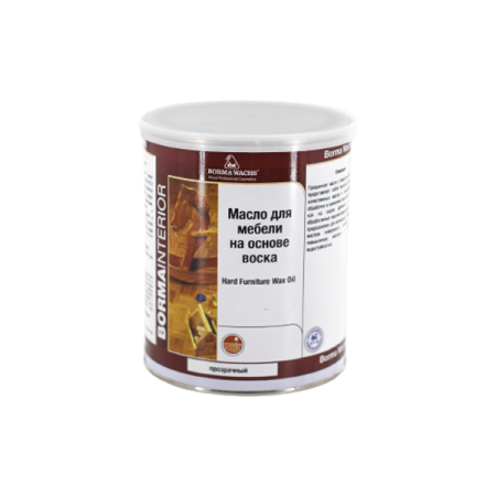 масло с твердым воском borma hardwax furniture oil цвет прозрачный 1 л