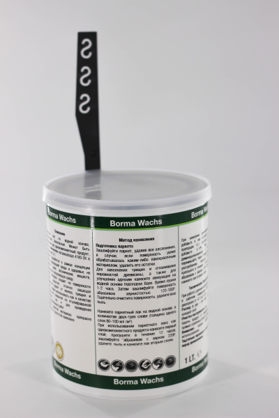 лак для паркета borma 1-2k naturaqua parkettlack цвет прозрачный, 5% блеска 1 л в комплекте