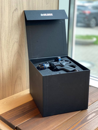 краскопульт малярный devilbiss dv1-c-bar-13-b+ 1,3 дюза с бачком и манометром для базы